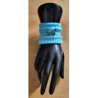 Crocheted Wrist Band - Spearmint blue